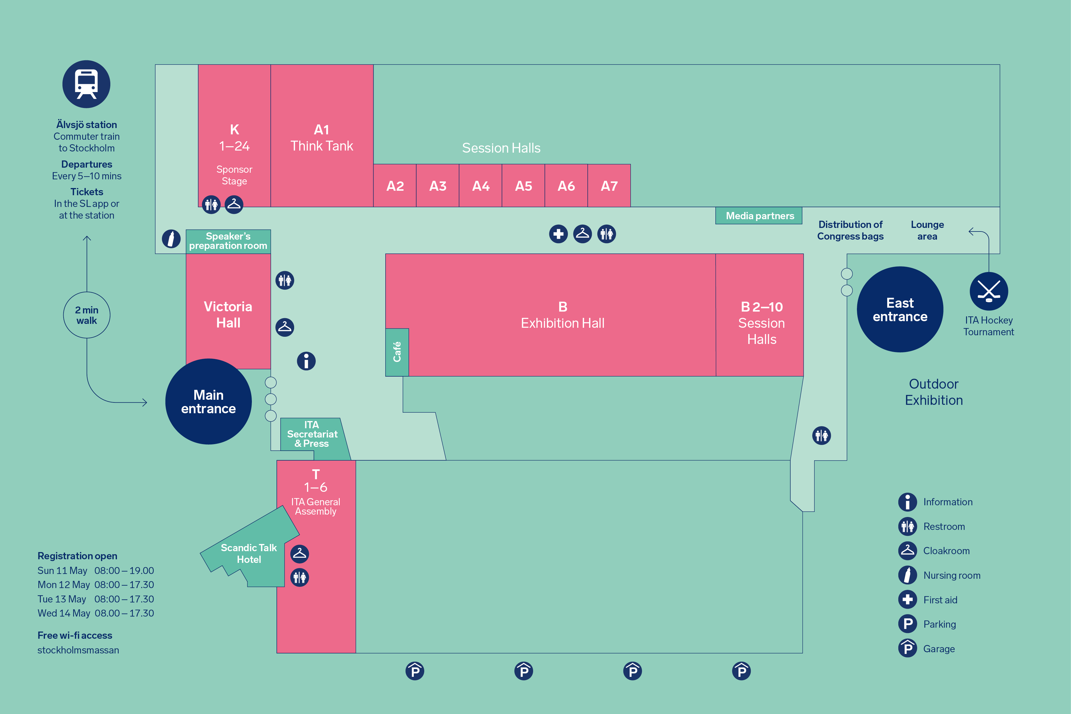 Map over the congress hall